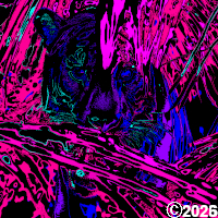 colorful tiger hiding in pink plants