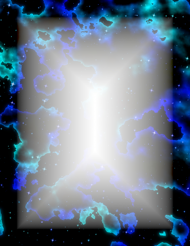 Pretty Blue Space Cloud Digital Stationary - Portrait