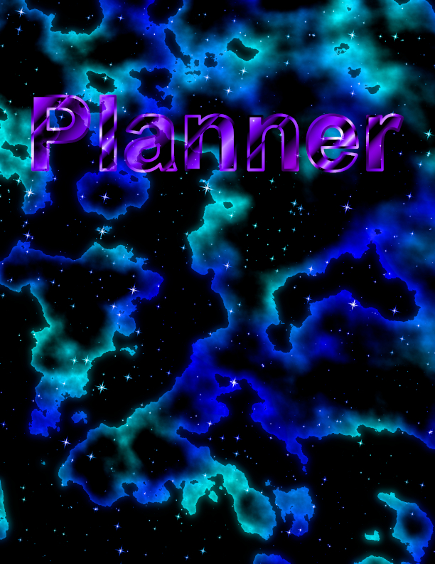 Blue Space Themed Planner